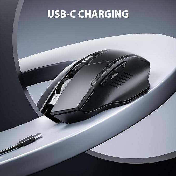 INPHIC Wireless Mouse Rechargeable, Upgraded Visible Battery, 2400 DPI - Image 6