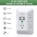 USB Wall Charger, Surge Protector, QINLIANF 5 Outlet Extender - Image 3