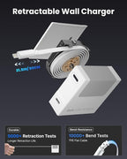 Portable USB Phone Charger Block, Retractable Wall Charger - Image 3