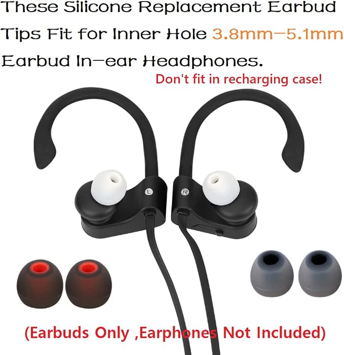 Earbud Replacement Tips Silicone Earbud Tips Headphone Earbud Tips Ear Gels Fit - Image 4
