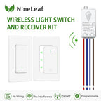 NineLeaf Wireless Light Switch and Receiver Kit, 1300FT RF Range, No Wiring - Image 2