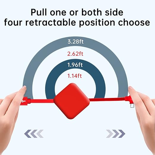 Three in One Charging Cable Cord. 3 in 1 Charging Cable Retractable. Compatible - Image 4