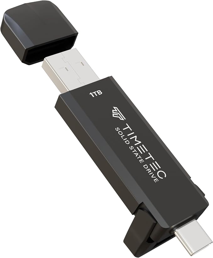 Timetec 1TB Pro Portable USB 3.2 Gen 2 Type-C/Type-A SSD Read Speed 1000MB/s by Timetec