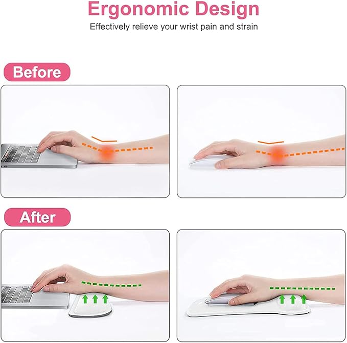 MOSISO Wrist Rest Support for Mouse Pad & Keyboard Set, Ergonomic Mousepad - Image 3