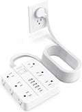 Extension Cord 25 Ft, HUNIAN Flat Plug Power Strip Surge Protector, 12 Widely by HUNIAN