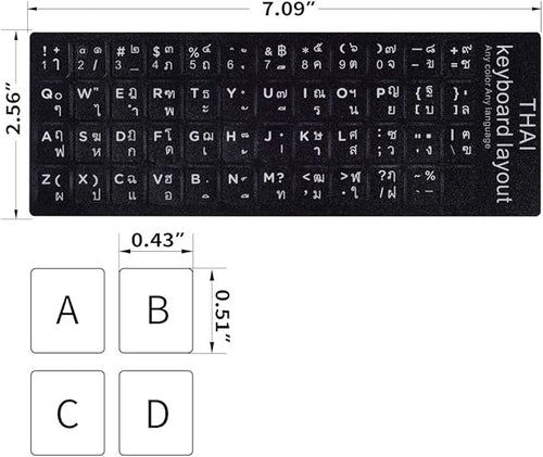 2PCS Thai-English Keyboard Letters Replacement Stickers - Image 2