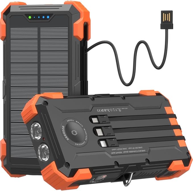 GOODaaa Solar Power Bank, 42800mAh Portable Charger 20W Fast Charging External by GOODaaa