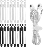 Nearockle 16Pcs 4.2" Silicone Cable Ties Cord Organizer by ELECTRONICSORGANIZATION
