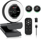 Angetube Streaming Webcam with Microphone: 1080P 60FPS USB Web Cam with Ring by Angetube