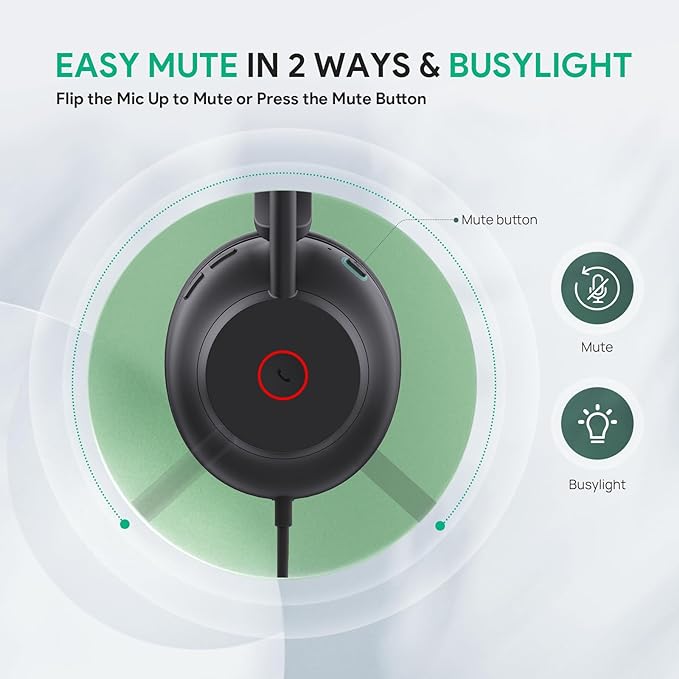 Yealink UH35 USB Headset with Microphone, Mono Wired Headset with Noise - Image 6