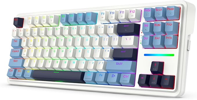 Redragon K728 PRO 80% Wireless Gasket RGB Gaming Keyboard, 3-Mode 87 Keys TKL by REDRAGON