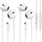 2 Packs USB C Headphones for iPhone 17/16/15 Pro Max Plus Type C Earphones by GAXIWILO