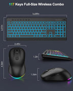 EDJO Wireless Keyboard and Mouse Combo, 10 Backlit Effects, Rechargeable 2.4GHz - Image 7
