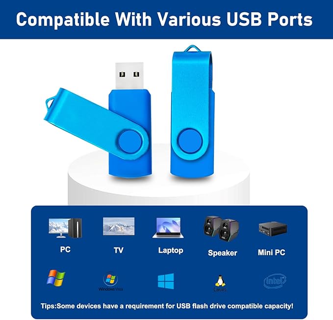 USB Drive 1GB USB 2.0 Flash Drive 10 Pack Nicepicten Pendrive Swivel Thumb Zip - Image 4