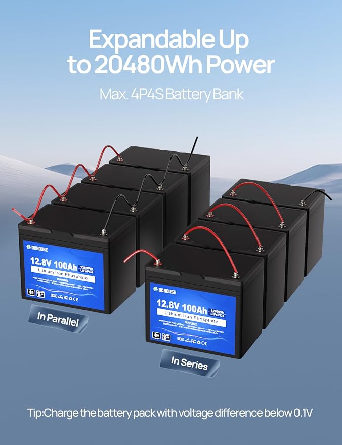 DC HOUSE 12V 100Ah LiFePO4 Lithium Battery, Group 31 Lithium Battery, 100A BMS - Image 8