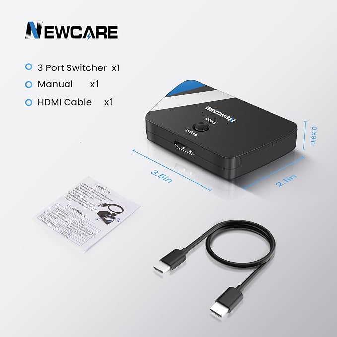 HDMI Switch 3 in 1 Out, 4K@60Hz HDMI 2.0 Switch Splitter - Image 8