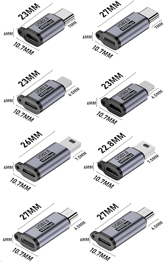 USB C/Lightning to Micro USB Adapter, Type C to Lightning Converter, USB C to - Image 7