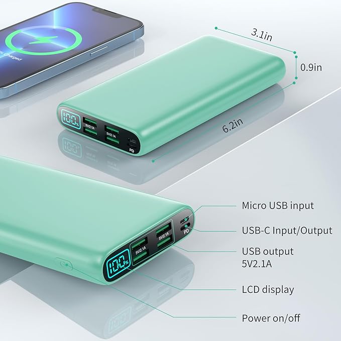 Portable Charger 38800mAh, LCD Display Power Bank, 5 USB Outputs Battery Pack - Image 5