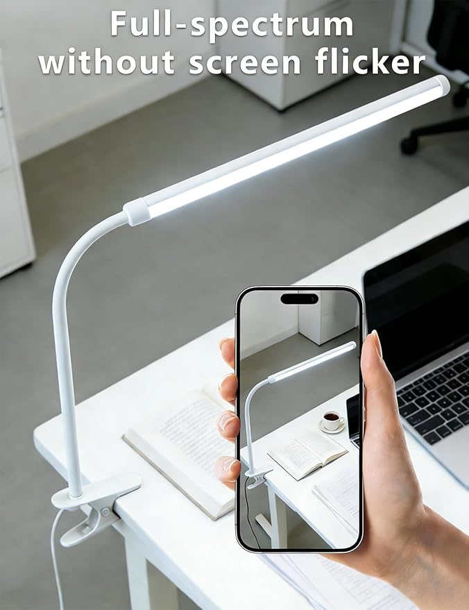 2 Pack LED Clip On Reading Light, Desk Lamp - Image 6