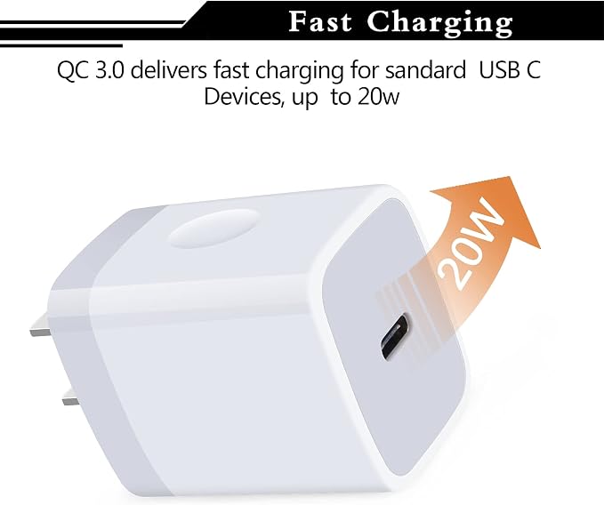 USB C Wall Charger, 8 7 6 Plus, Samsung Galaxy S24 S23 S22 S21 Ultra S20 A14 - Image 4