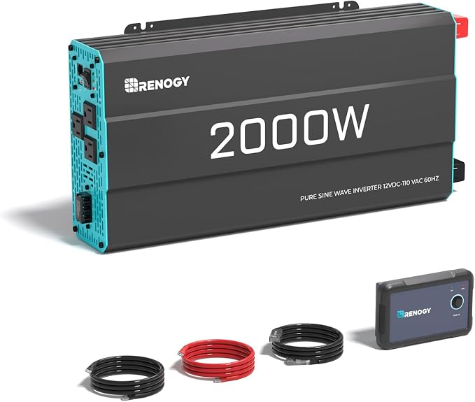 Renogy Inverter P2 2000 watt Pure Sine Wave Inverter, Solar Car Power Inverter by RenogySolar