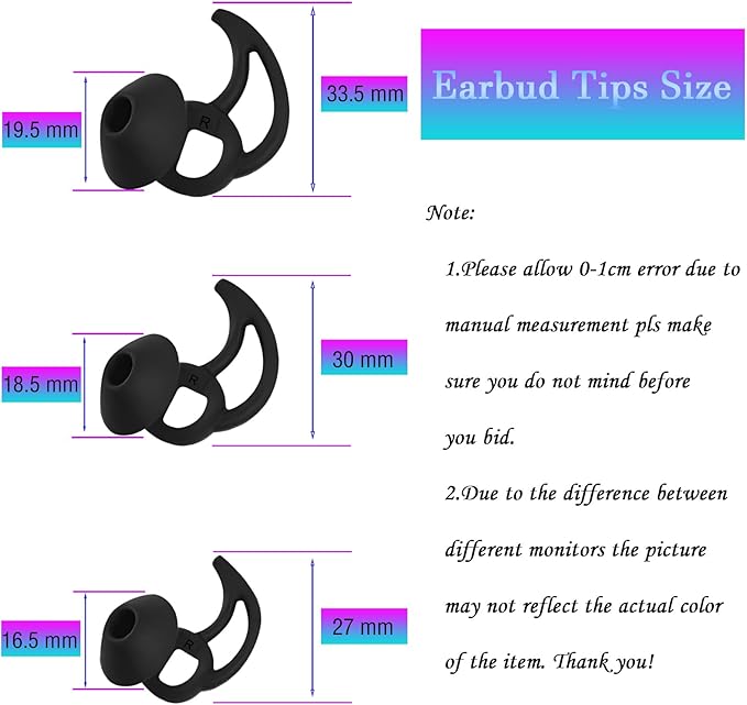 Earbud Replacement Tips Silicone Earbud Tips Ear Bud Covers Compatible - Image 2