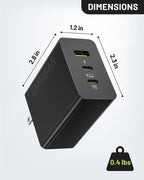 100W USB C Charger, 100W Laptop Fast Charger 3-Port GaN Foldable Fast Wall - Image 7