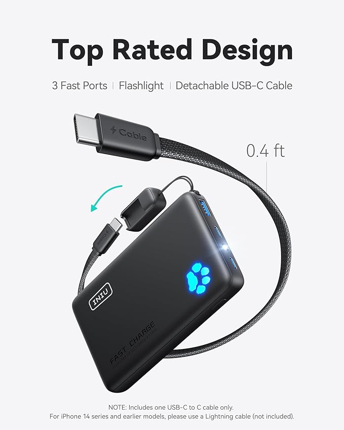 INIU 45W Fast Charging Portable Charger, 40% Smaller 10000mAh - Image 4