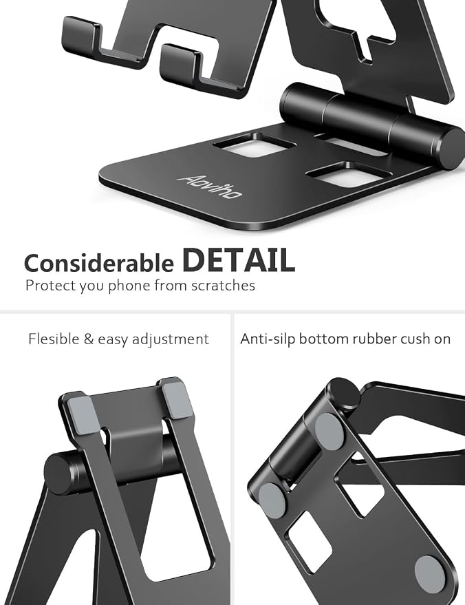 Cell Phone Stand for Desk, Adjustable Desktop Phone Holder Stand, Foldable - Image 4