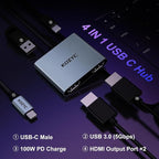 USB C to Dual HDMI Adapter 4K@30Hz, KOZYC USB C Hub Multiport Adapter - Image 2