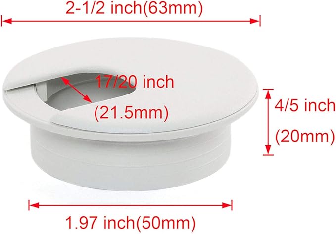 2pcs 2 Inch Desk Wire Cord Cable Grommets Hole Cover - Image 2