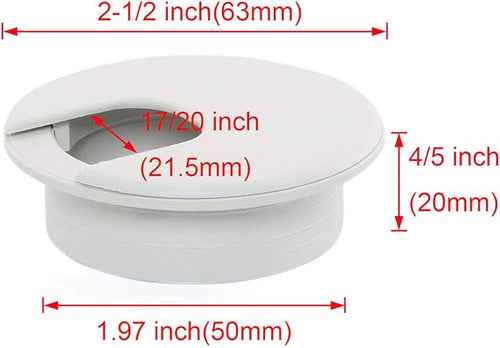 2pcs 2 Inch Desk Wire Cord Cable Grommets Hole Cover - Image 2