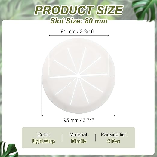 PATIKIL Desk Grommet 3-3/16", Light Gray - Image 2