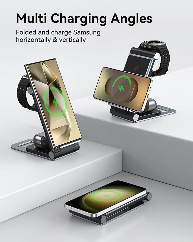 Wireless Charger for Samsung 3 In 1 Wireless Charging Station Foldable Wireless - Image 7