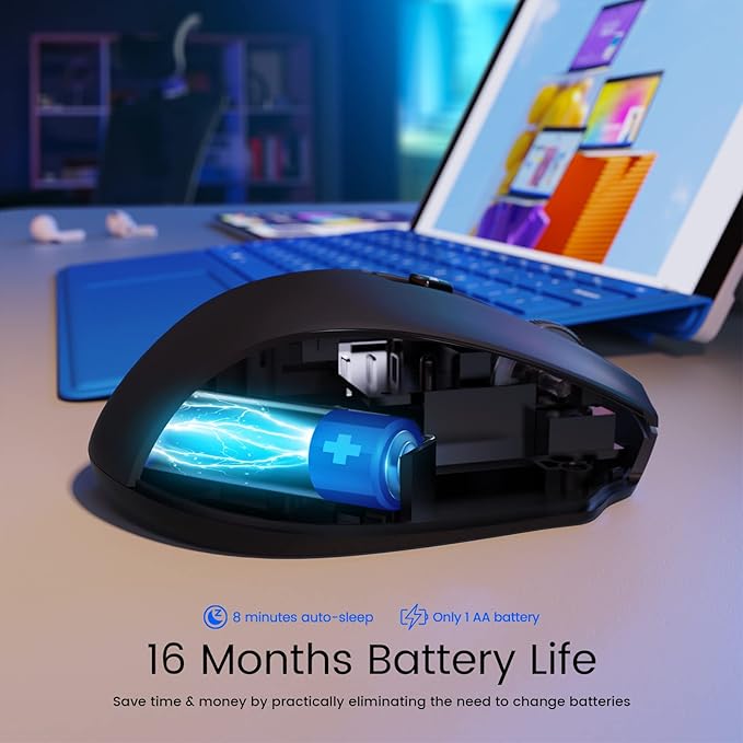 Wireless Mouse, D-09 Computer Mouse USB Cordless Mice - Image 6