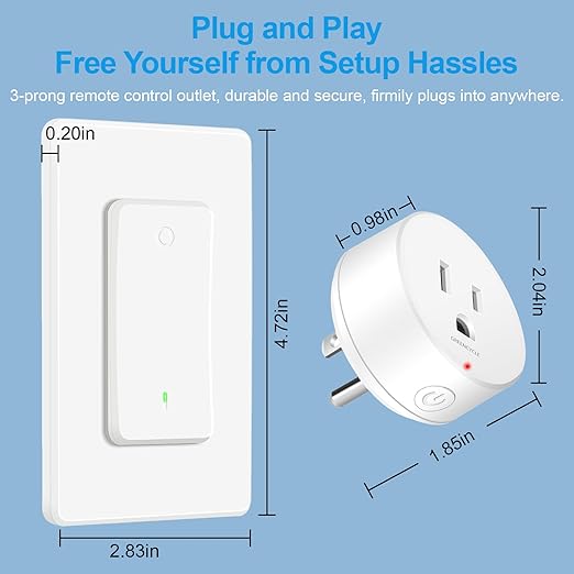 Remote Switch Outlet, Wireless On/Off Light Switches Wall Mounted, TUV List - Image 9