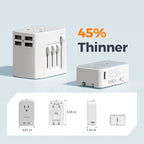 TESSAN Universal Travel Adapter PD 45W, Ultra Thin International Power Adapter - Image 6