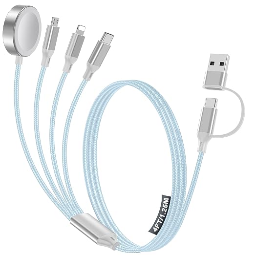 4-in-2 Charging Cable for Apple Watch Charger/Samsung/iPhone Charger, by HitfineLLC