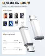 Temdan 4 Pack Lightning to USB C Adapter - Image 2