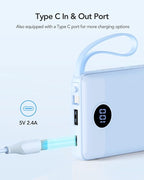 VRURC 10000mAh Power Bank Built-in Cables, Portable Charger - Image 3