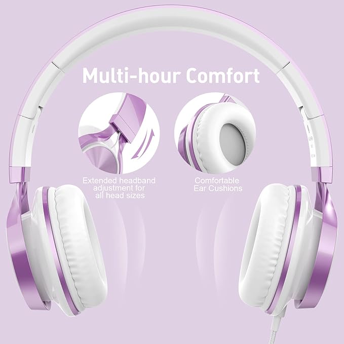 AILIHEN MS300 Purple Girl Headphones Wired - Image 6