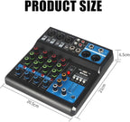 Mini audio DJ mixer Sound Board Console System, 5 Channel 48V Phantom Power - Image 6
