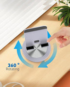 360 Rotating Phone Stand for Desk, Dual-Adjustable Foldable Aluminum Desktop - Image 2