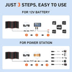DOKIO 300W Portable Foldable Solar Panel Kit, - Image 3