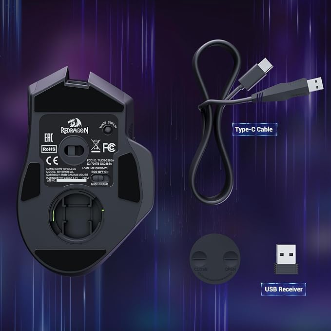 Redragon Wireless Gaming Mouse, Ergonomic Mouse 16000 DPI - Image 9
