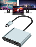 USB C to Dual HDMI Adapter, 4K@60Hz Type-C to HDMI Splitter by Aplimln