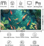 Koi Fish Desk Mat Gaming Koi Pond Desk Pad Large Cute Mouse Pad - Image 3