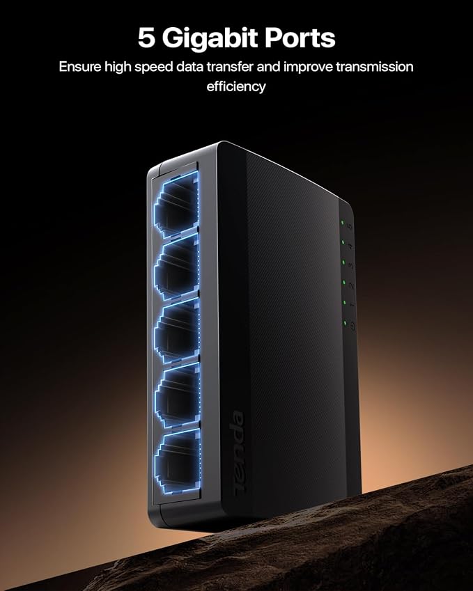 Tenda SG105, 5 Port Gigabit Switch, Unmanaged Ethernet Switch, Office Ethernet - Image 4