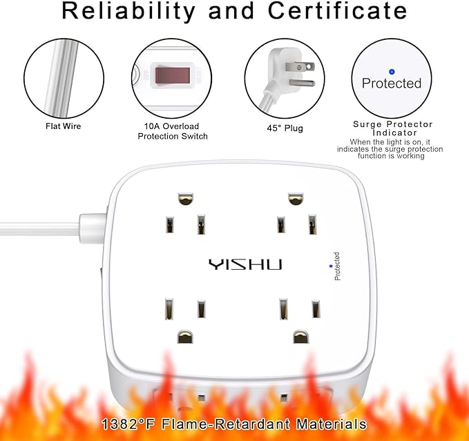 10 Ft Surge Protector Power Strip - Image 6