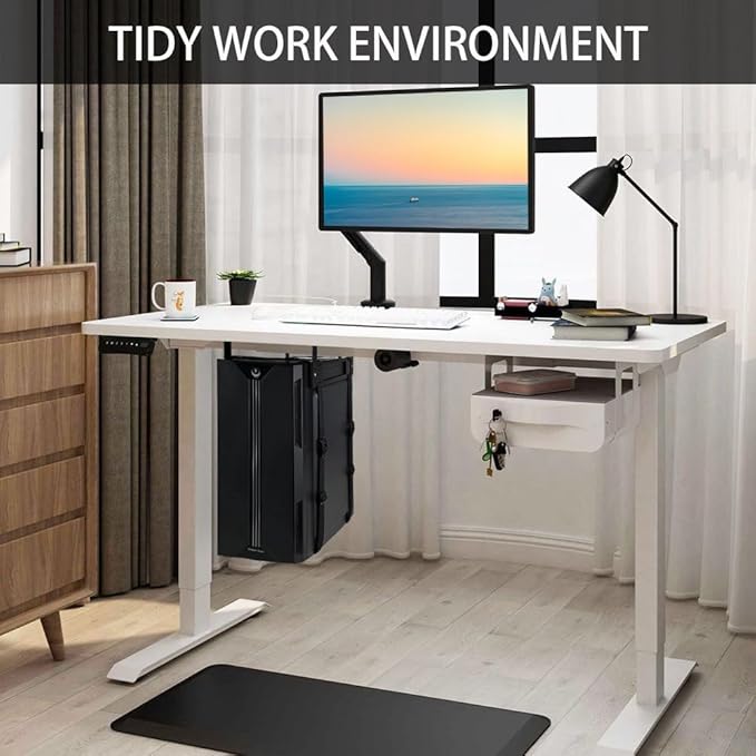 Under Desk PC Mount with Anti Scratch Sponge, Adjustable CPU Holder Bracket - Image 6